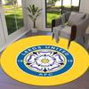 Alfombra Redonda del Leeds United Football Club, Alfombra para Sala de Estar, Dormitorio, Sofá, Sala de Juegos Decoración, Felpudo Antideslizante