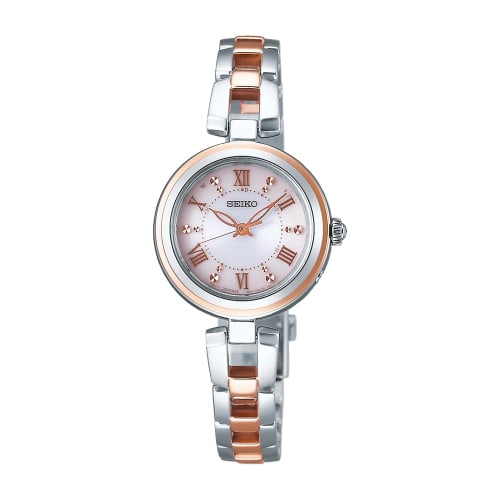 Seiko Watch Watch Seiko Selection Solar Radio Bracelet Type Pink Gradient Dial SWFH090 Women's Silver
