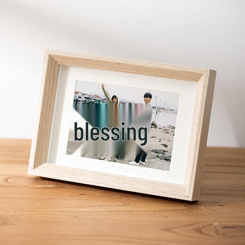 Hollow Wooden Photo Frame - 6x8, 10x12, A4 Sizes - Nordic Style Table Stand & Wall Hanging