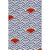 Hamamonyo Tenugui de mână Design pepene verde în bleumarin (Prosop japonez) - alb-crem.