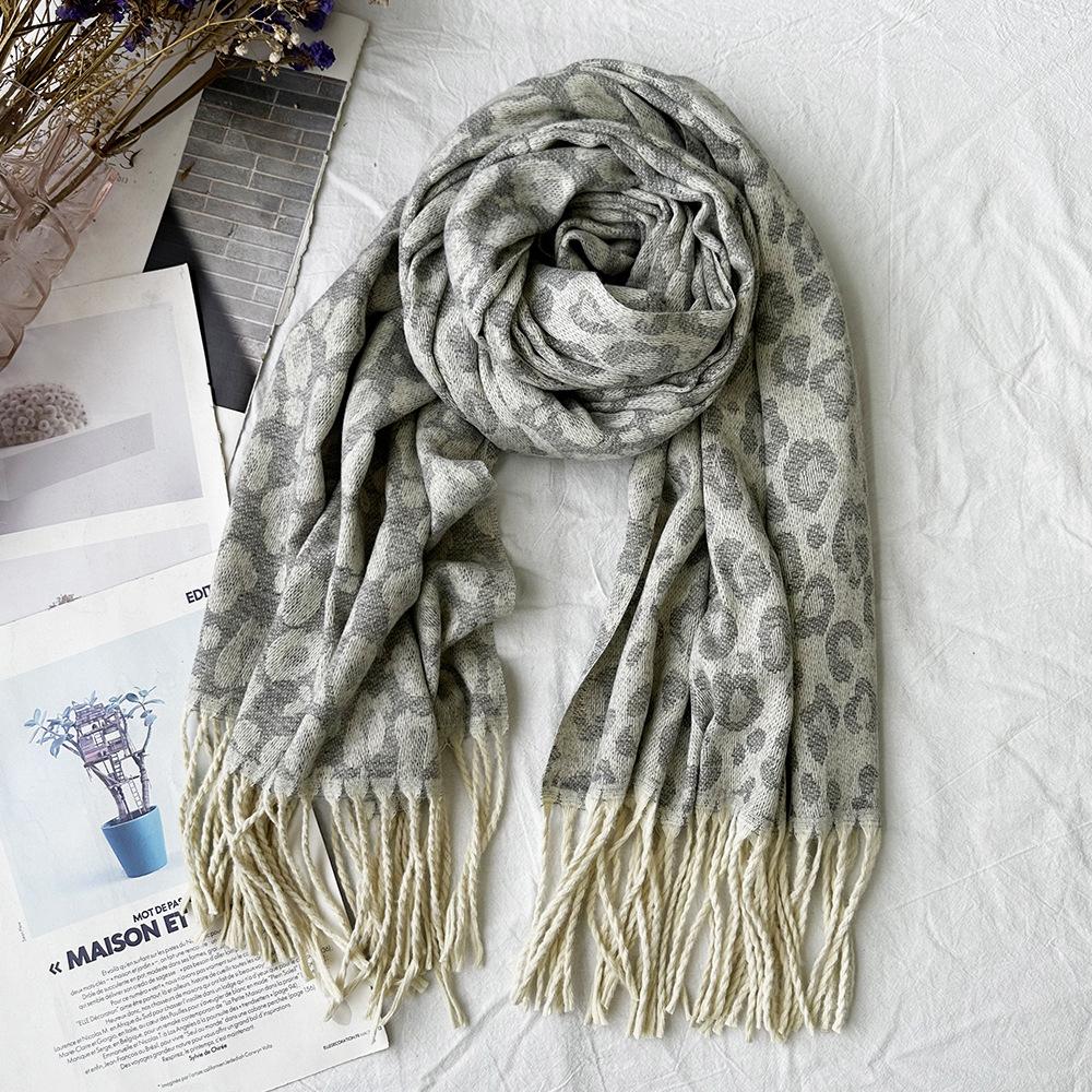 Winter Scarf for Women High End Fashion Houndstooth Shawl  Long Tassel Imitation Cashmere Men's Warm Scarf
