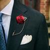 Boutonieră Elegantă din Flori de Mătase pentru Mire și Nuntași Broșă Pin Corsaj pentru Ceremonii de Nuntă și Ocazii Formale