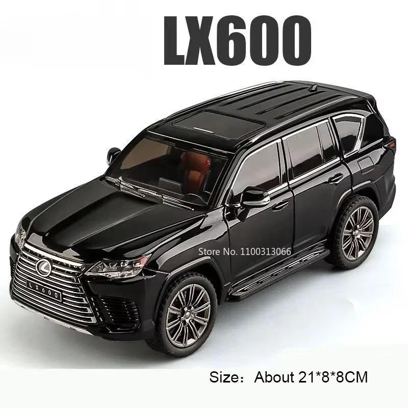 1:24 Metal LX570 LX600 Cars Miniature Models 6 Doors Opened Off-road SUV Diecast Toy Light Music Toys for Boys Festival Presents