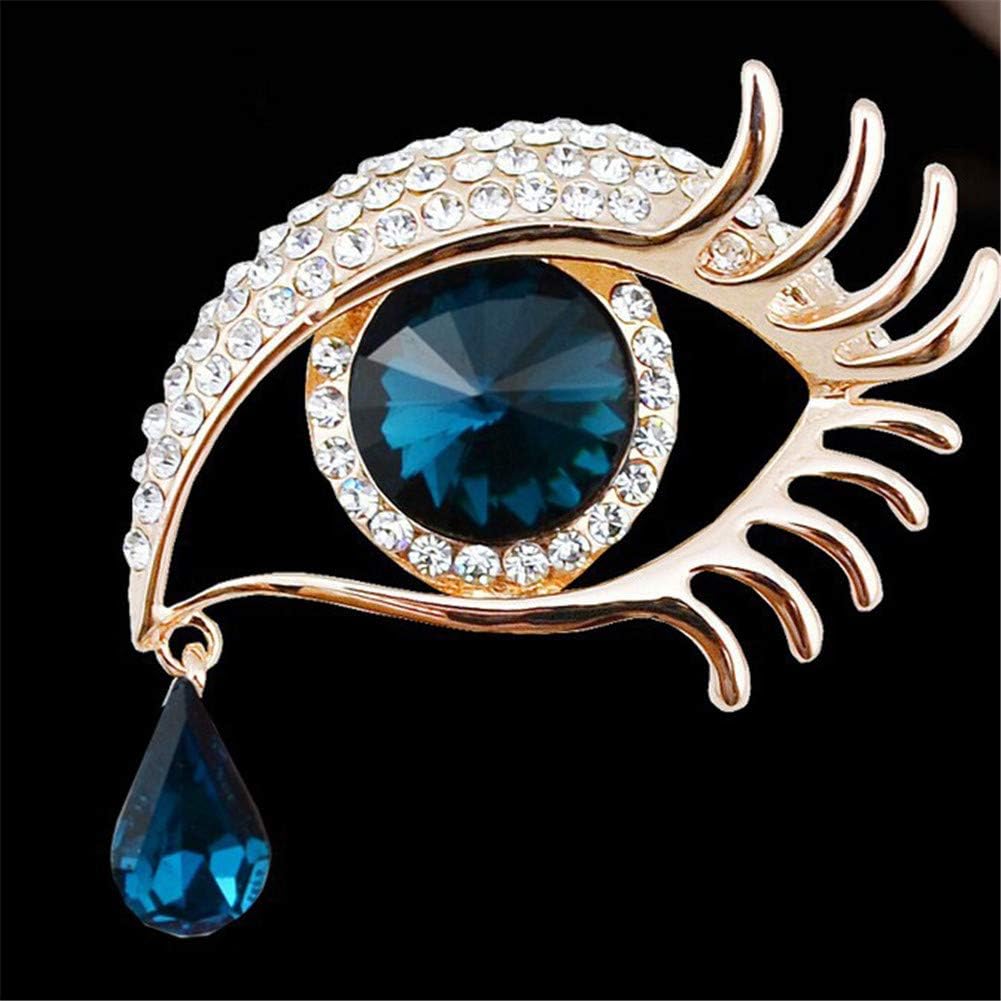 Angel's Tear Drop Brooch Diamond-Inlaid Big Eyes Long Eyelashes Brooch Fashionable Pin Accessory