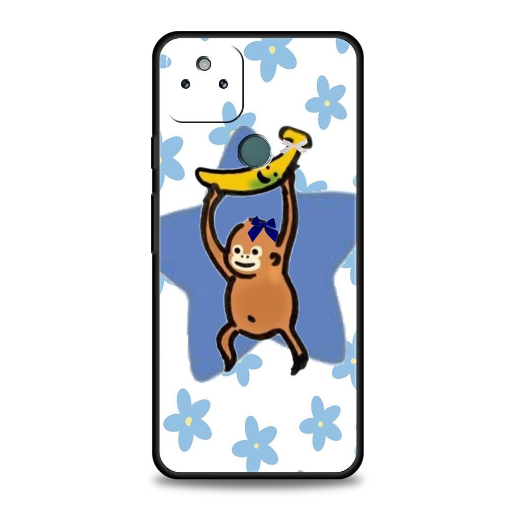 Monkey And Banana Phone Case Cover for Google Pixel 10 9 8 7 6 9A 8A 7A 6A Pro Shockproof Soft TPU 9 Pro XL Shell Capas Fundas