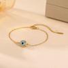 Adjustable Evil Eye Pendant Bracelet - Thin Design