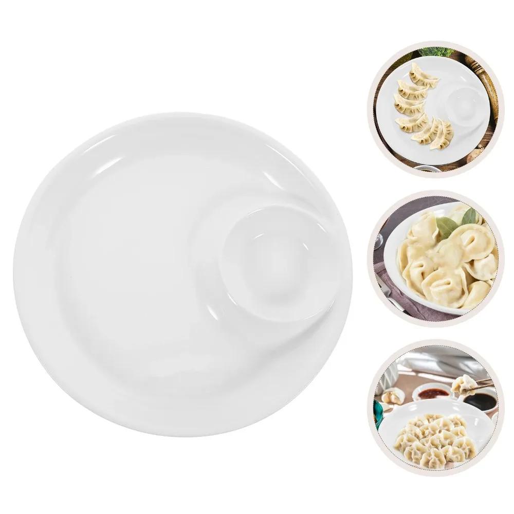 Divided Ceramic Soup Sandwich Plate Premium Multi Functional Home Restaurant Kitchen Breakfast Snack Bowl
