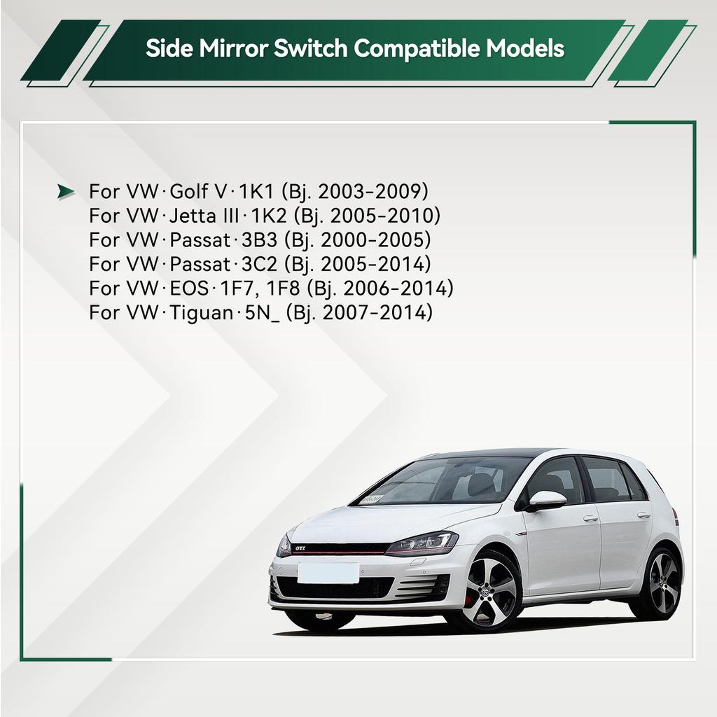 Electric Power Car Side Mirror Switch Rear Control Button For VW Golf MK5 MK6 Passat B6 Tiguan Jetta Eos 1K0 959 565H 1K0959565H