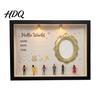 Custom Family Memory Box DIY Mini Museum Silhouette with Light Photo Display Frame Kit Shadow Gift Gold Frames Figurines Keepsake for Baby Newborn