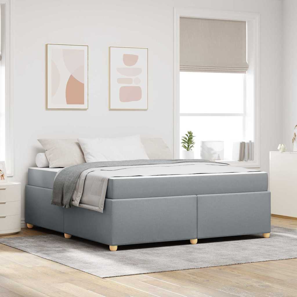 Bed Frame with Mattress Light Grey 180 x 200 cm Fabric