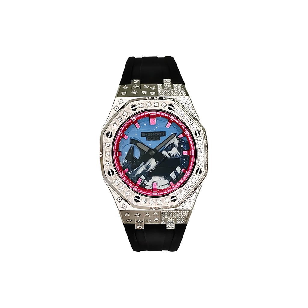 Casio Unisex Liquid Crystal/Analog Dual Display Series 44mm Black Watch GA-2100-1A(Watch3--lv)