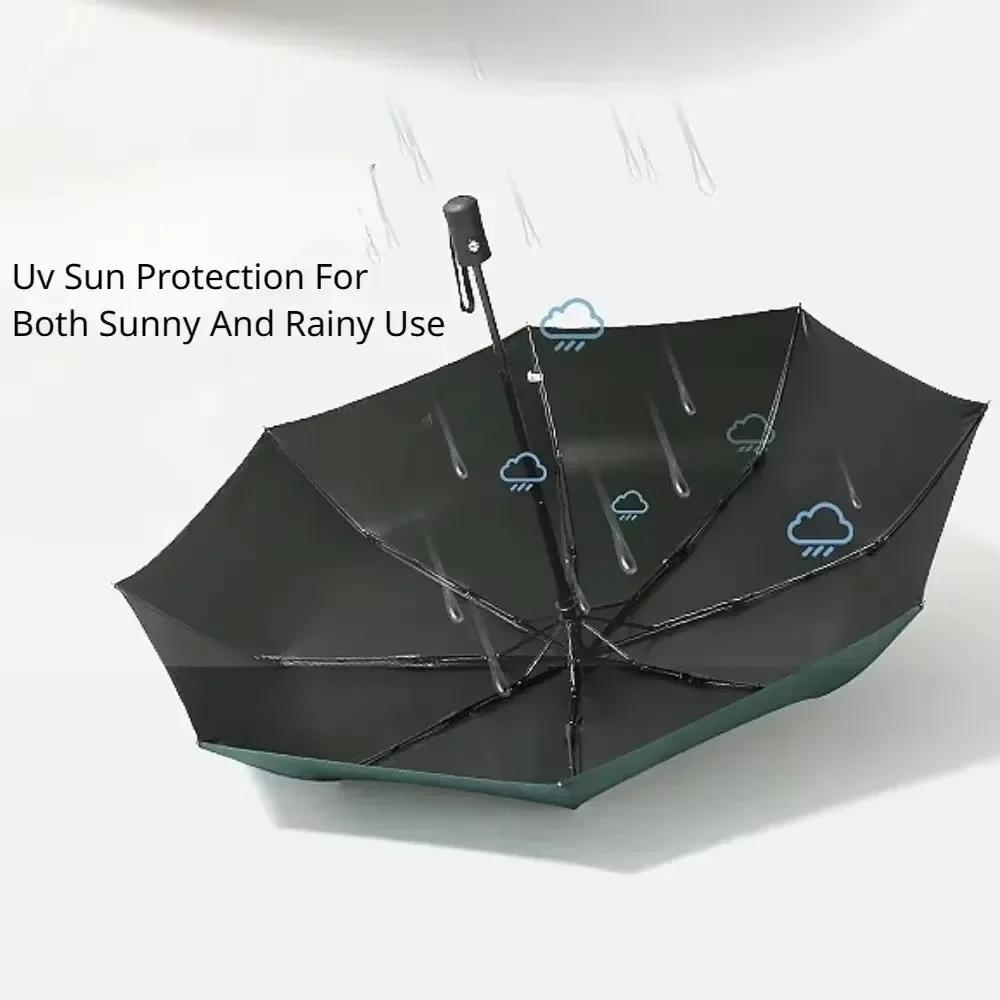 Ultra Light Folding Umbrella Solid Color Sun Protection Umbrellas Automatic Portable 8 Bone Windproof And Uv Resistant Umbrellas