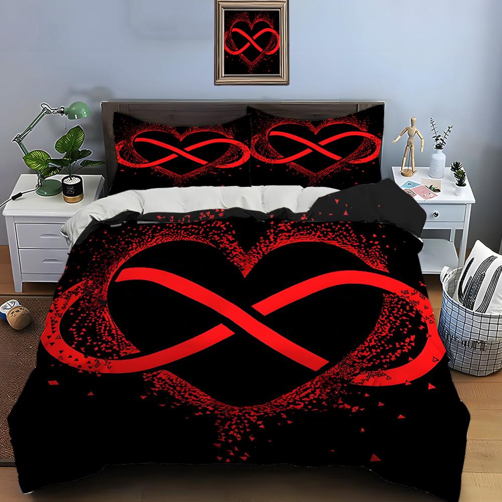 3PC Gothic Love Art Print Bedding Set Duvet Cover 1 Duvet Cover 2 Pillowcases Adult and Children Bedding Set Luxury Gifts