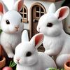Easter Eggs Rabbit Decor Acrylic Desktop Plaque 2D Creative Decoration Bunny Ornament for