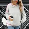 2025 New Autumn and Winter New Round Neck Contrasting Edge Loose Pullover Sweatshirt Women's Casual Loose