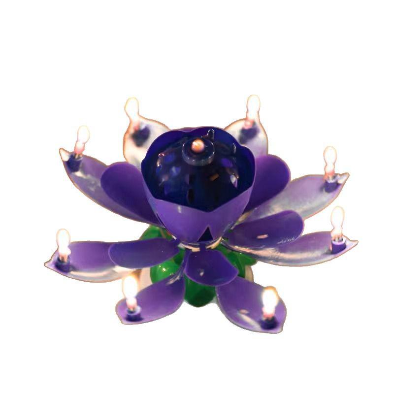 Lotus Rotating Music Birthday Candle for Cake