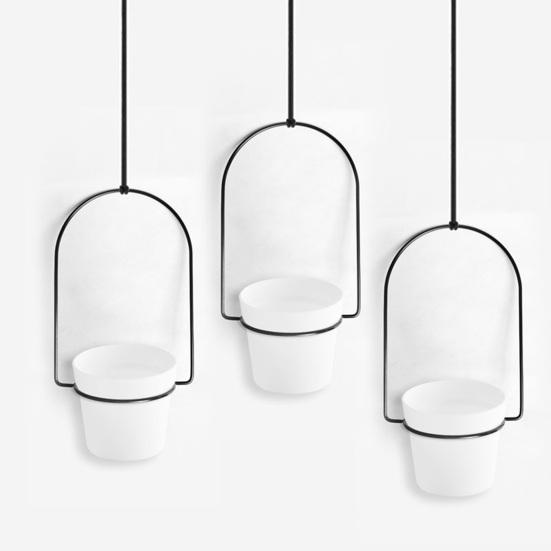 Innen-Hängepflanzer-Set Wandmontage-Pflanzenhaken-Set Hängender Blumentopf mit Metall