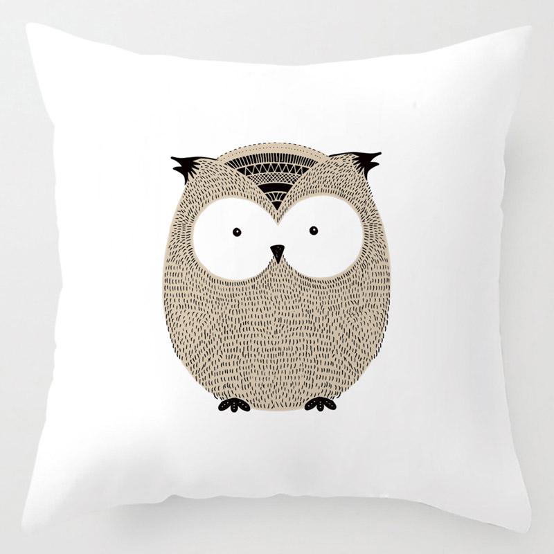 Children'S Room Decoration Cartoon Pillowcase Pet Animal Cushion Cover Rabbit Giraffe Lion Porcupine Bear Fox