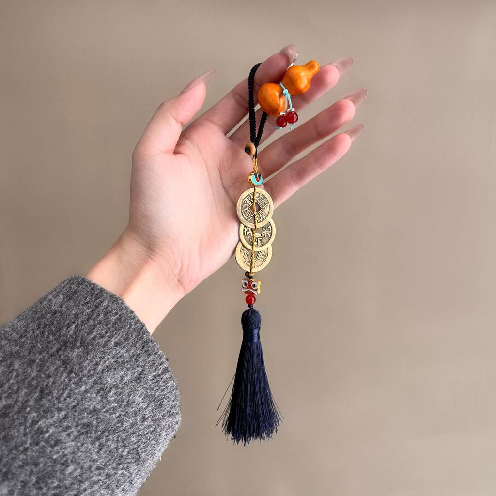 Gourd Key Pendant Copper Coin Auspicious Creative Hanging Jewelry Bag Accessories Copper Coin Home Meaning Pendant