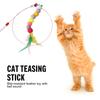 Durable Chew Proof Cat Toy with Bell Feather Wand Flexible Steel Rod Interactive Kitten Play Teaser for Indoor Entertainment