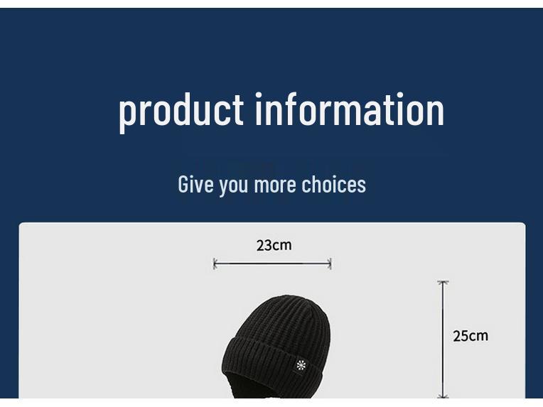 Men's Winter Wool Hat & Scarf Set: Thickened, Ear-Protecting, Cold-Proof, Warm, Knitted, Ideal for Riding