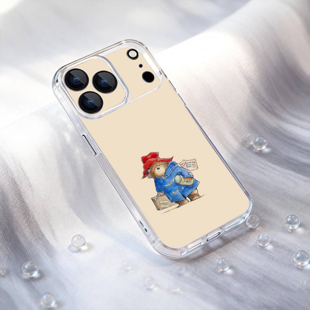 P-PaddingtonS Bear Cute Transport Phone Case For iPhone 17,16,15,14,13,12,11,Pro,XS,Max,XR,Plus,E,SE4,Mini Shockproof Soft Cover
