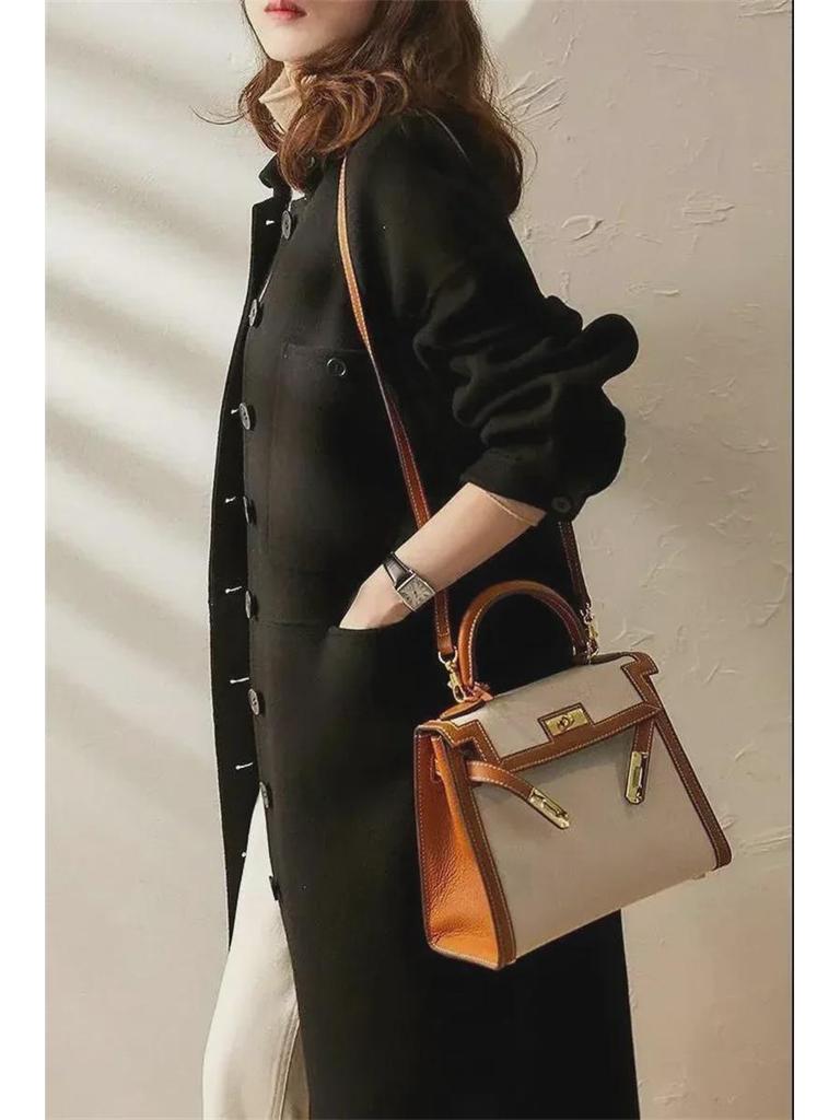 2023 Autumn/Winter Women's Wool Coat: Slim, Medium-Long, Simple Shirt Style