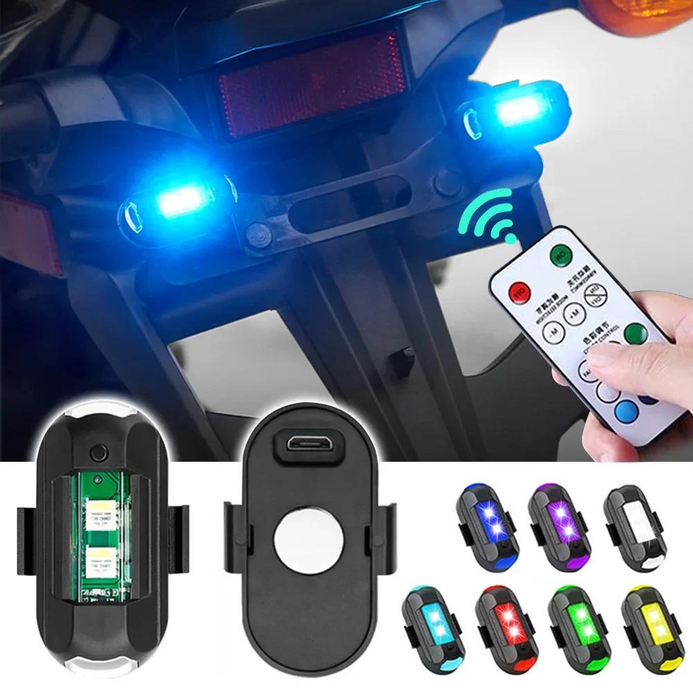 4X LED-uri de la distanță RGB Lumină de avertizare anti-coliziune Mini lumină de semnal magnetică Lampă stroboscopică pentru dronă Indicator de 7 culori Lampă pentru motociclete