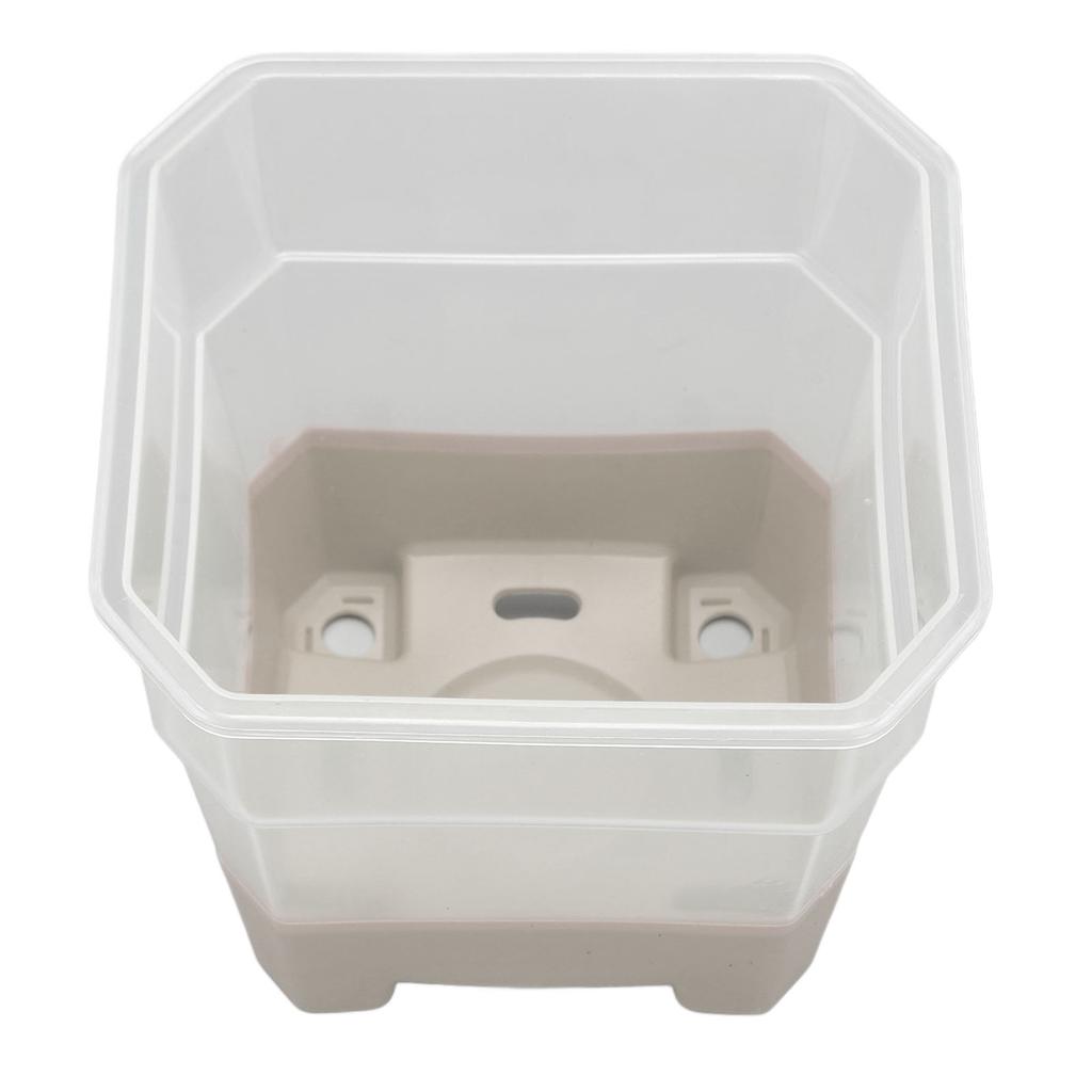 20Pcs Nursery Pot Planters Variety Pack Reusable Flower Plant Seed Pot Plastic Silicone Square Transparent Grey
