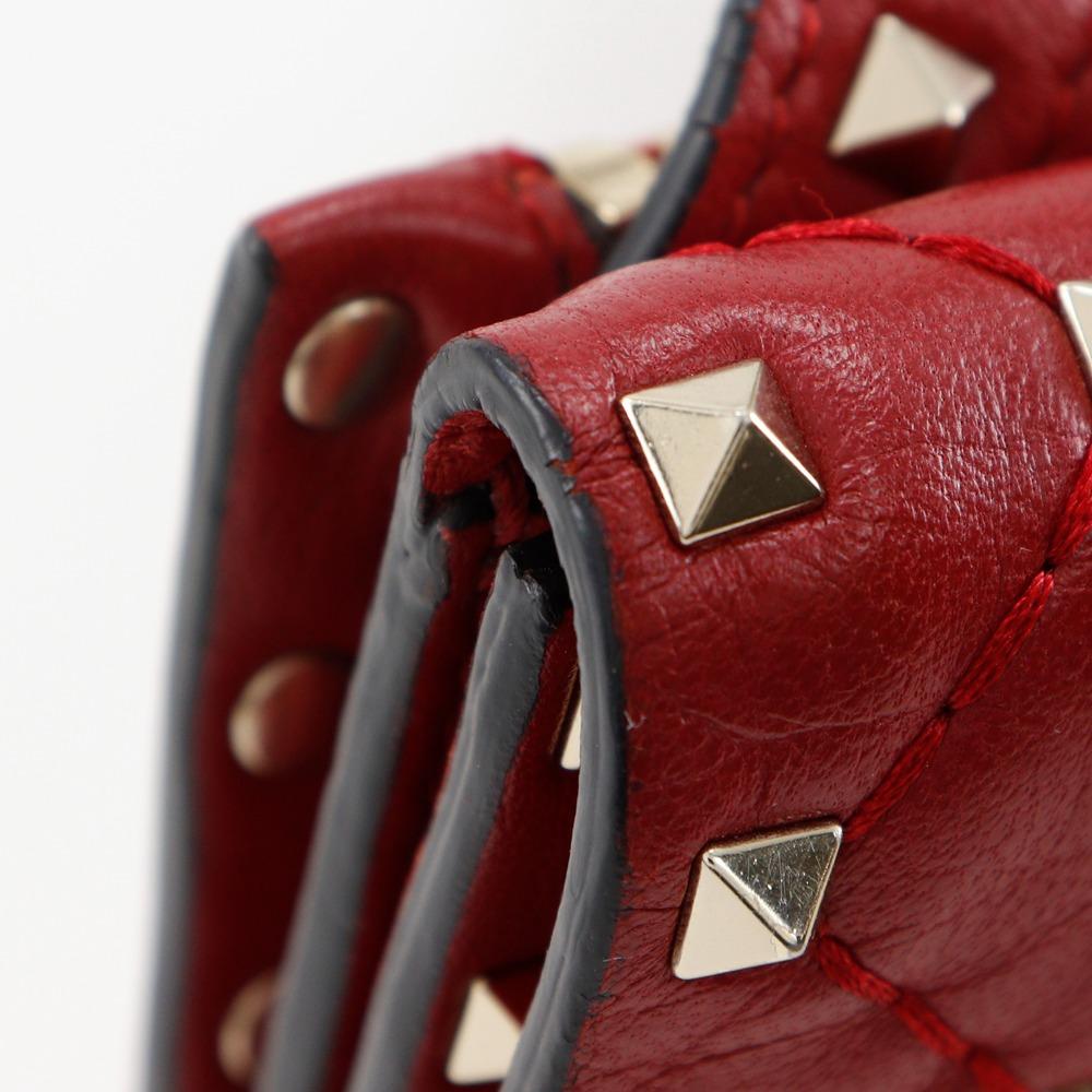 Valentino Garavani Rock Studs Shoulder Bag MW0BCA23NAP Mini Shoulder Wallet Shoulder Red Leather Women Used