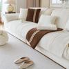 Uproszczony Paski Polar Dekor Chenille Pokrowiec na Sofę Antypoślizgowy Pokrowiec na Poduszkę Kanapową do Salonu Ręcznik na Sofę na Cztery Sezony