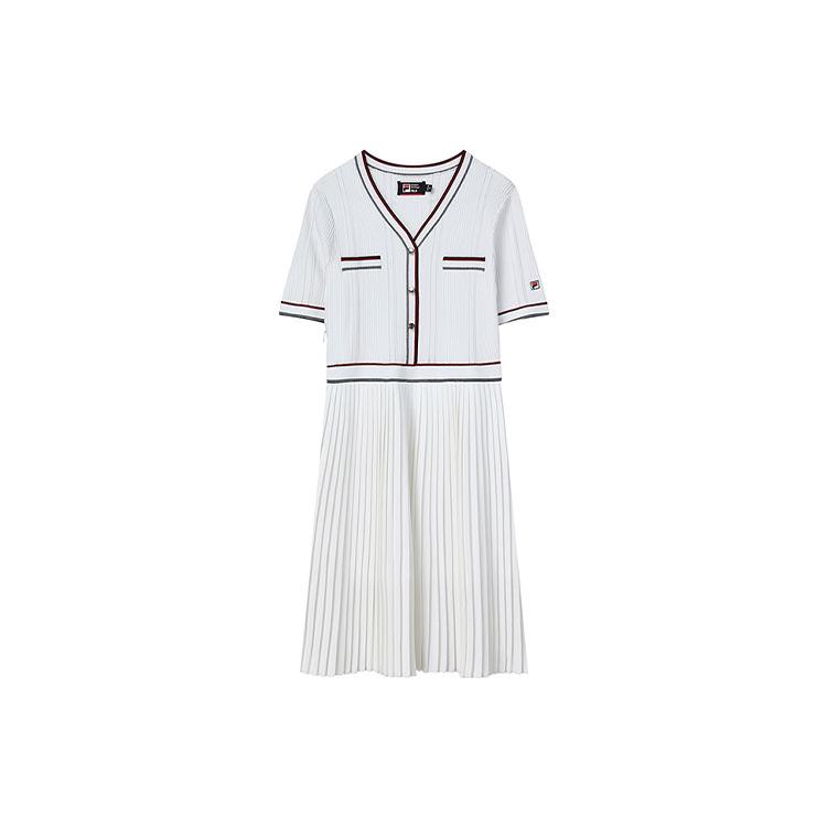 New FILA Short Sleeved Dress Women's Standard White F11W221313F-WT