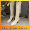 High Heels Versatile Coarse Heels But Knee Boots High Boots Women's Knight Boots 2025 Autumn and Winter New British Style Skinny