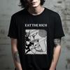 Maglietta Mangia i Ricchi, T-shirt Anarchica Anticapitalista, Unisex Bella Canvas
