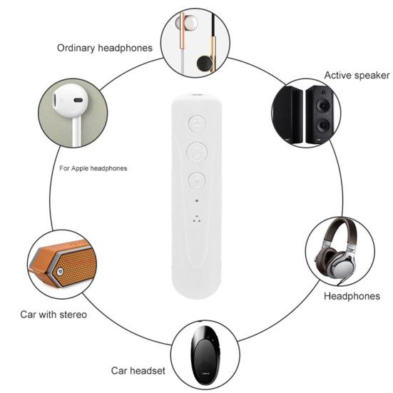 3.5mm AUX Bluetooth-compatible Audio Receiver Adapter for PC Laptop Car Speaker Headset