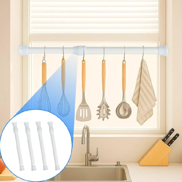 4 SZT./Partia Modyfikowalne Drążki do Zasłon Łazienkowych Odporne na Rdzę Substancja PVC Szybka Instalacja Artykuły Gospodarstwa Domowego