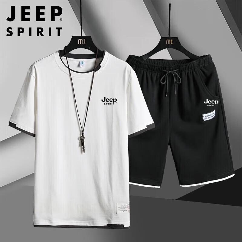 Мужской летний повседневный комплект: футболка и шорты JEEP SPIRIT 4XL