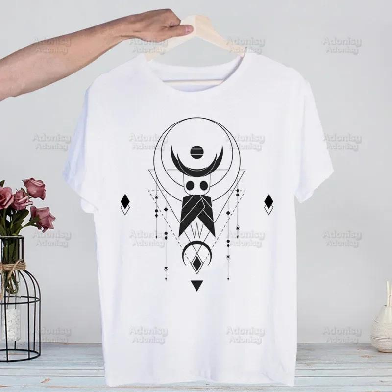 Hollow Knight Game Shirt Funny Vintage Crew Neck Men's Hollow Knight Anime T-Shirt Women Top Tee Streetwear