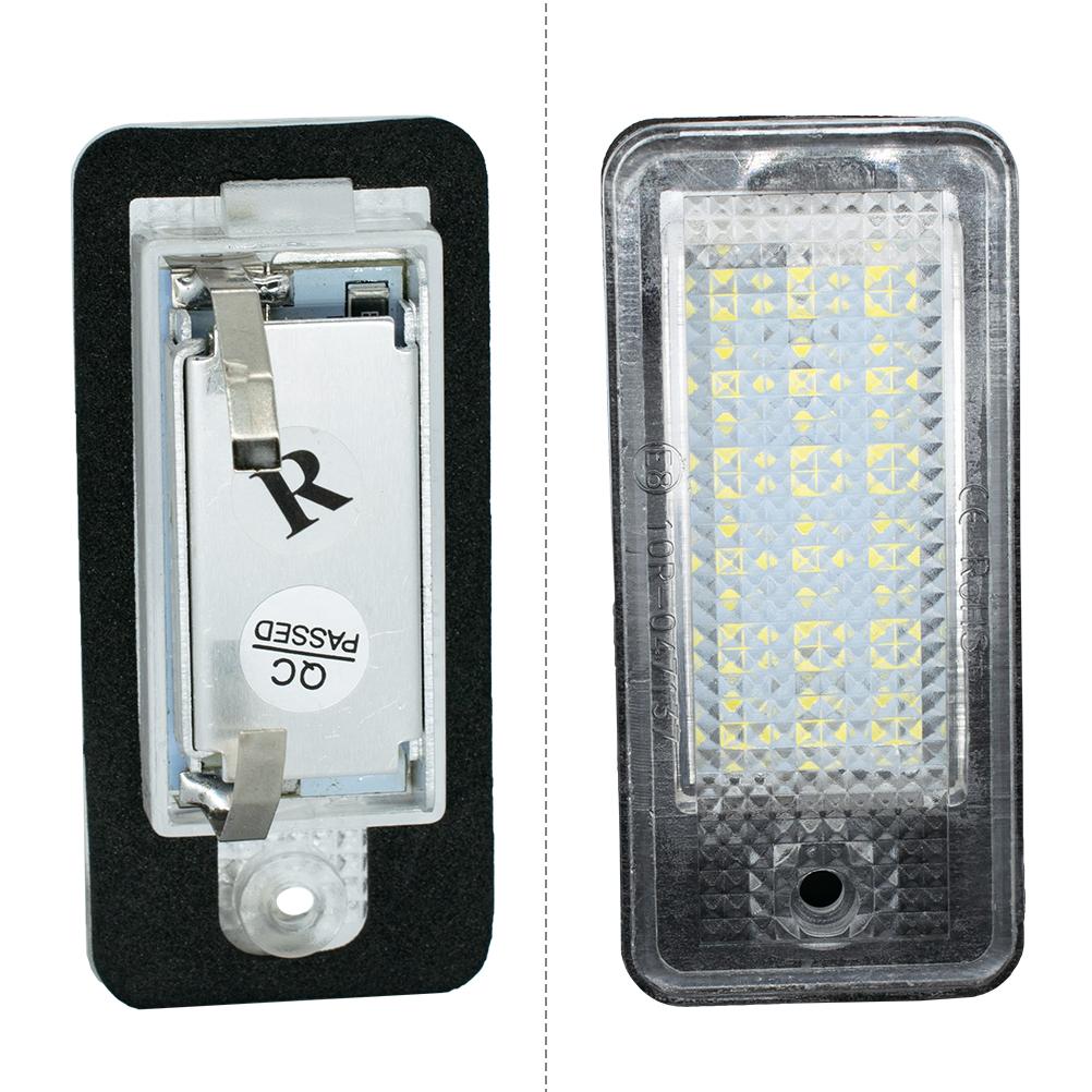 2pcs Car License Plate Light for A3 A4 A6 A8 S6 Q7 RS4 RS6 Plus White Rear License Tag Lights Rear Number Plate Lamp Direct Replacement