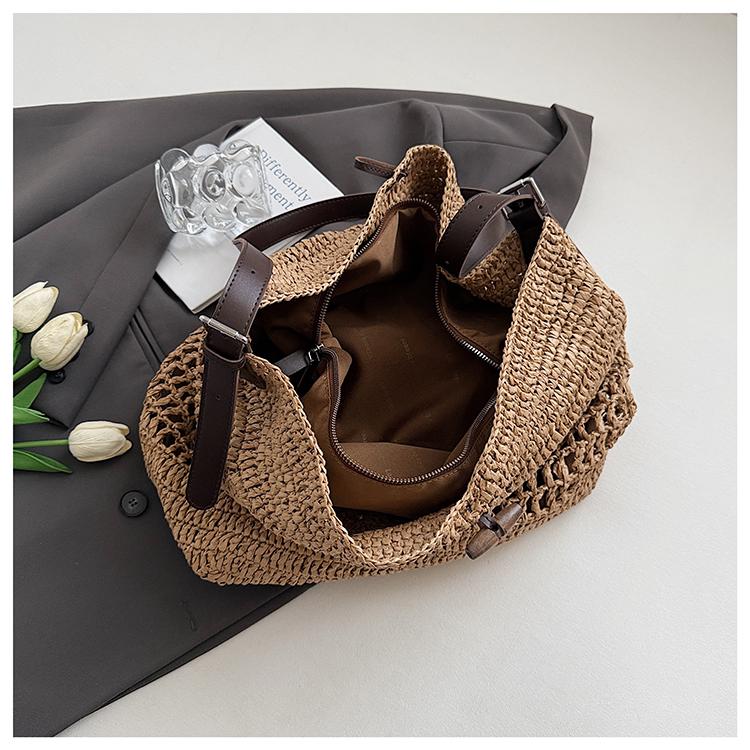 Luxury Straw Crochet Tote: Spacious, Versatile Crossbody for Vacation