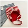 Simple Bag, Commuter Shoulder Bag, Large Capacity, High Value, Positive and Negative Dual-purpose Striped Canvas Bag