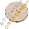 Christmas Glitter Snowflake Shape Lace Ribbons Golden Silver for Wedding Decor