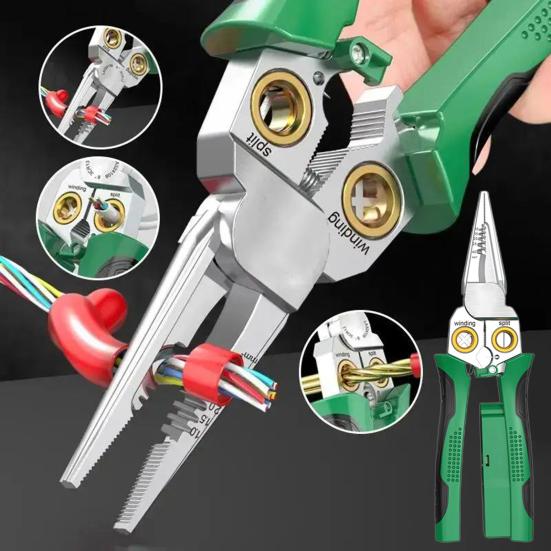 8-in-1 Wire Stripper with Voltage Tester Ergonomic Handle Compact Portable Multi-function Electric