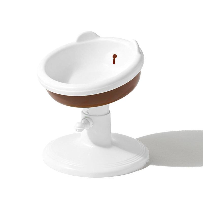 

Cat Bowl Cat Food Dish High-legged Ceramic Adjustable Height Pet Cat and Dog Bowl Slanted Mouth Anti-tipper Feeding Device білий