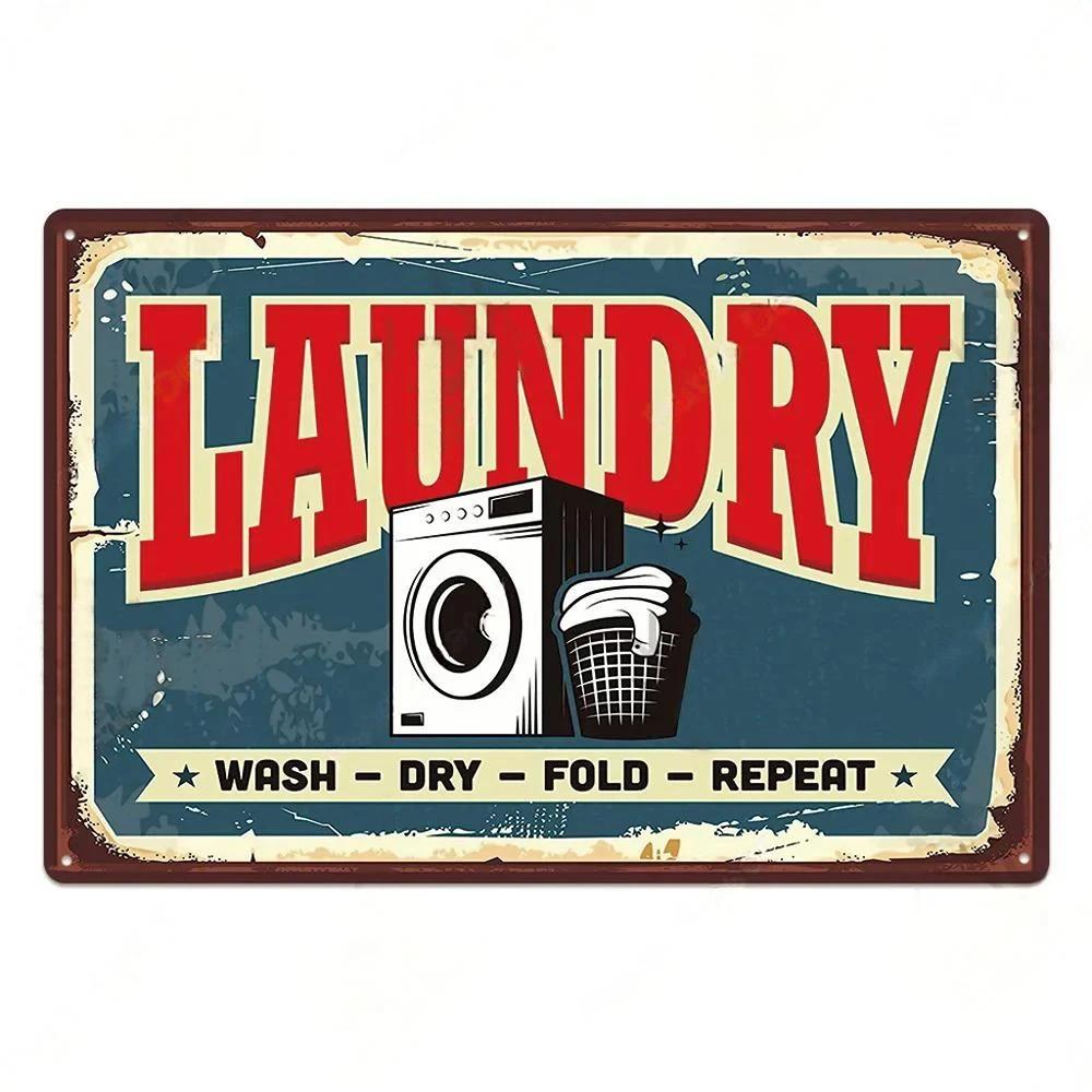 Laundry Room Billboard Vintage Metal Tin Sign Decor Funny Poster Plate Rust Decorative Plaque Tinplate Dry Clean Store Signs