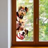 Cute Realistic Animal Peeking Window Stickers Creative Glass Decor Festival Decoration Home Shop Window Clings Adorable Animal Wall Stickers