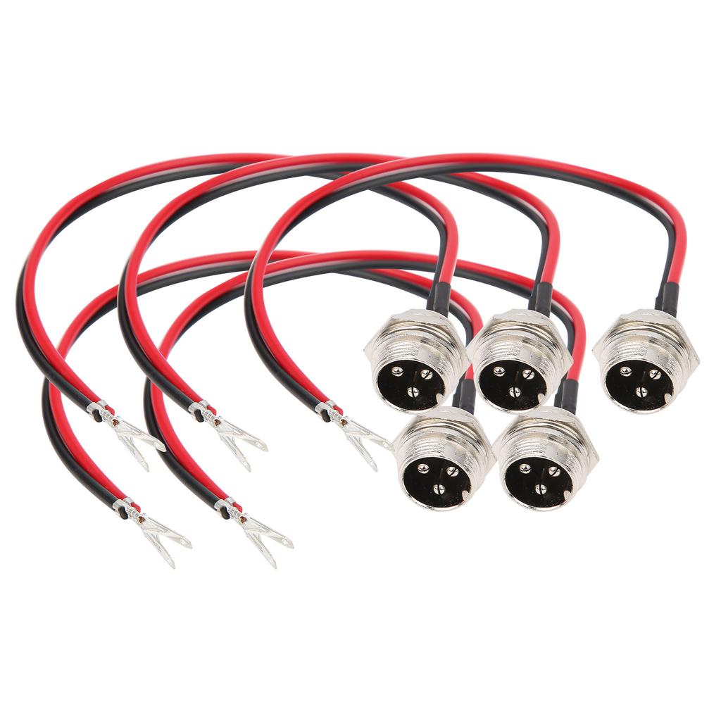 5 Stück 3-Pin Inline Ladeanschluss Rund Ladebuchse mit Kappe für Elektroroller