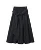 Lense Smocked Shirring Skirt Black
