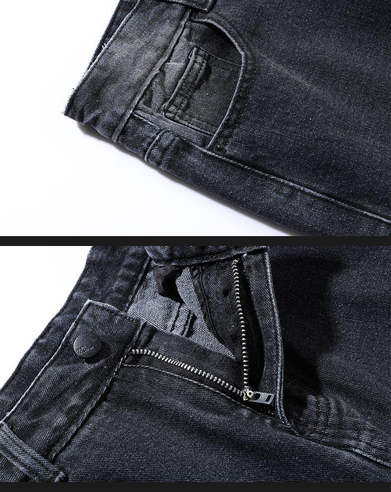 Herren Fleecegefütterte Weitbeinjeans - Unifarben, Lockere Passform, Herbst/Winter Trendiger High Street Stil