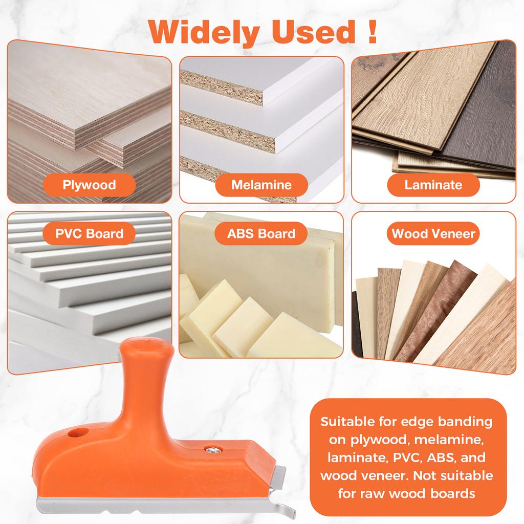 3 In 1 Edge Banding Trimmer Woodworking Veneer Edge Trimmer with 5Cr15MoV Steel Blade for Veneer PVC ABS Melamine Laminate